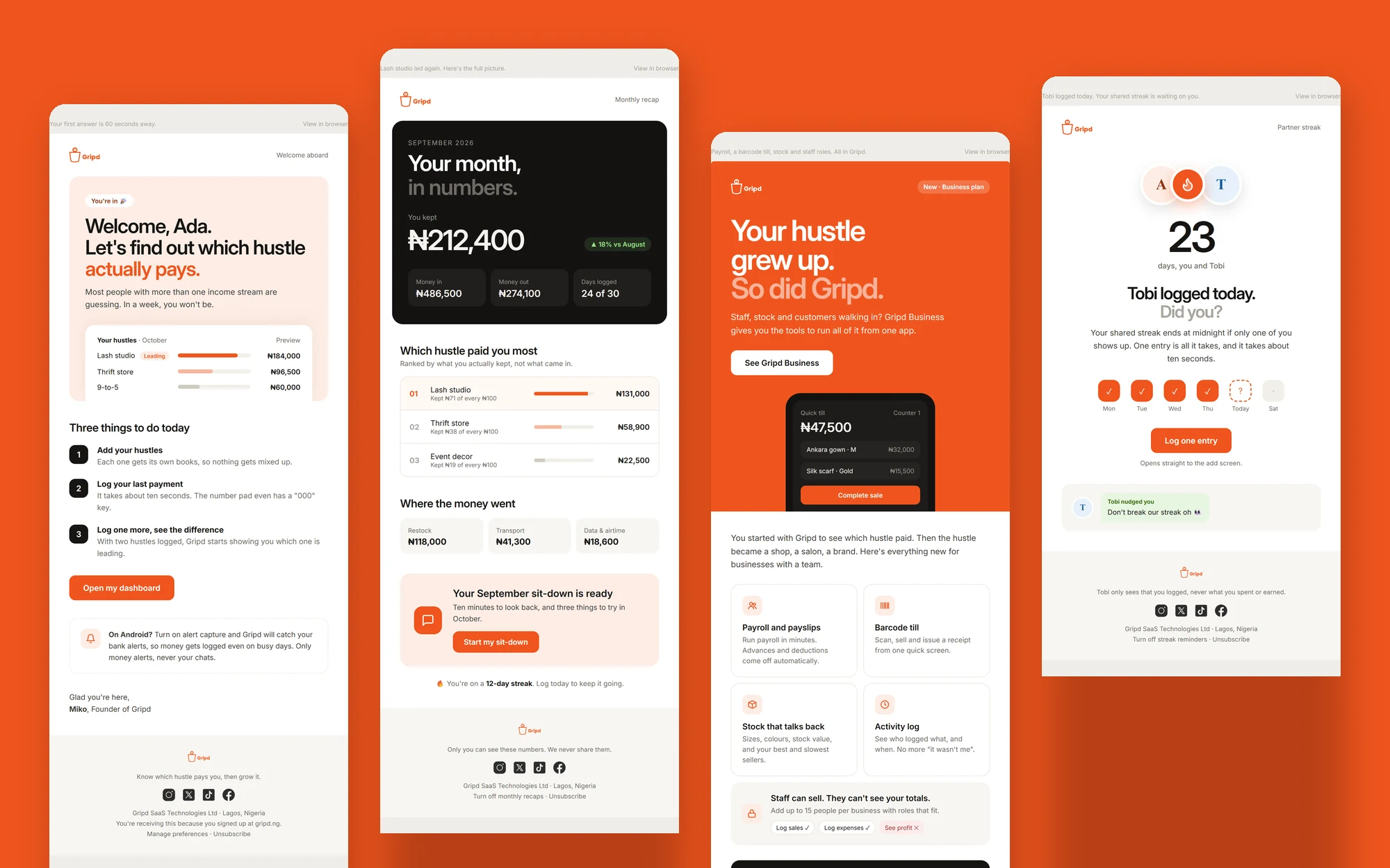 Gripd: Lifecycle Emails